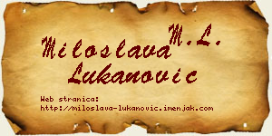Miloslava Lukanović vizit kartica